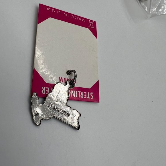 New York Map Shape Bracelet Charm Vintage Forte Sterling Silver NWT NOS - Picture 3 of 4